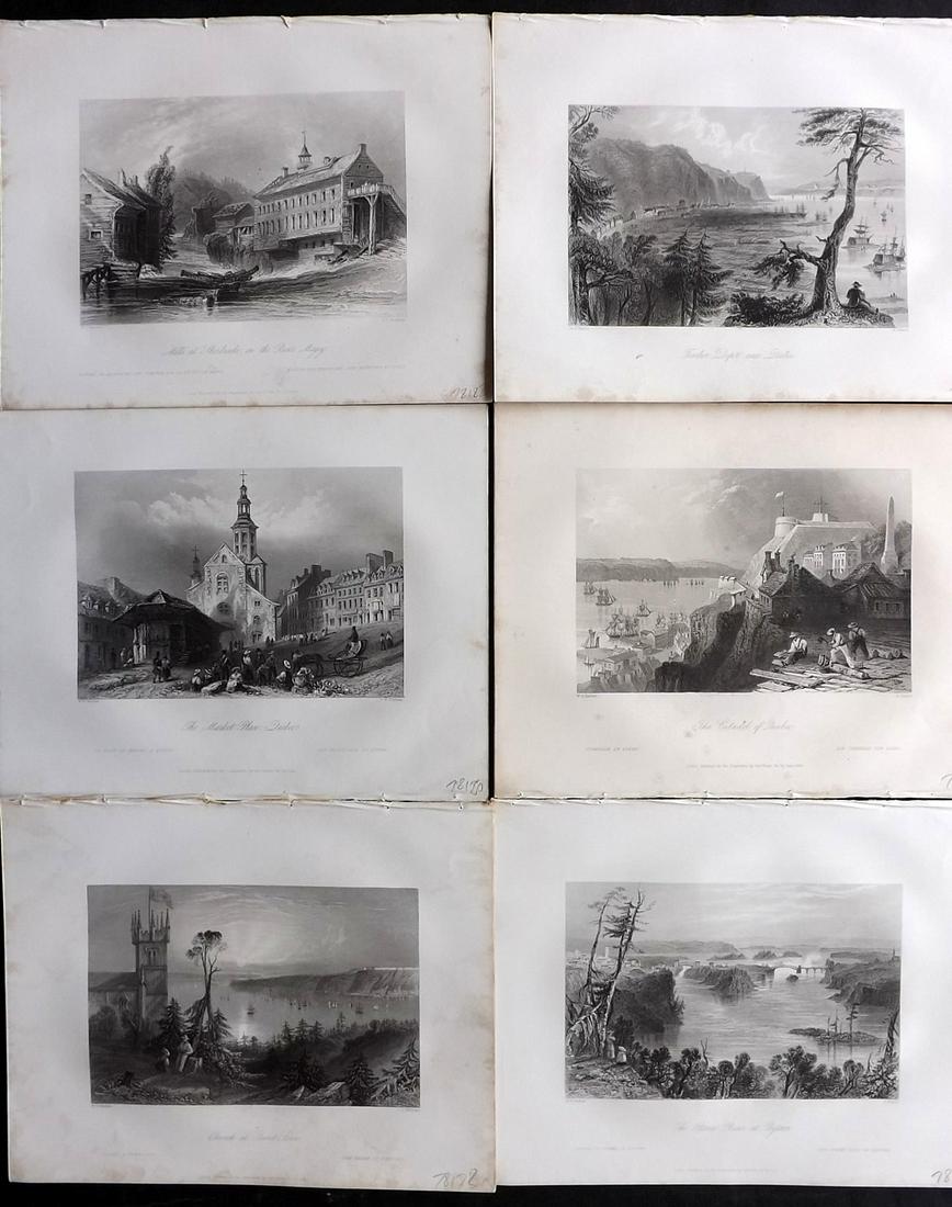Bartlett Canada 1842 Lot of 6 Steel Engraved Views: Steel Engravings Published 1842 by George Virtue, London for "Canadian Scenery Illustrated..." by Nathaniel P. Willis. Illustrated by William H. Bartlett. Paper Size: 10.5 x 8 inch (27 x 21cm) Minor m