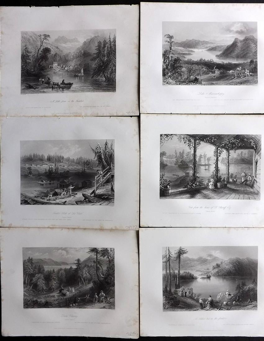 Bartlett Canada 1842 Lot of 6 Steel Engraved Views: Steel Engravings Published 1842 by George Virtue, London for "Canadian Scenery Illustrated..." by Nathaniel P. Willis. Illustrated by William H. Bartlett. Paper Size: 10.5 x 8 inch (27 x 21cm) Minor m