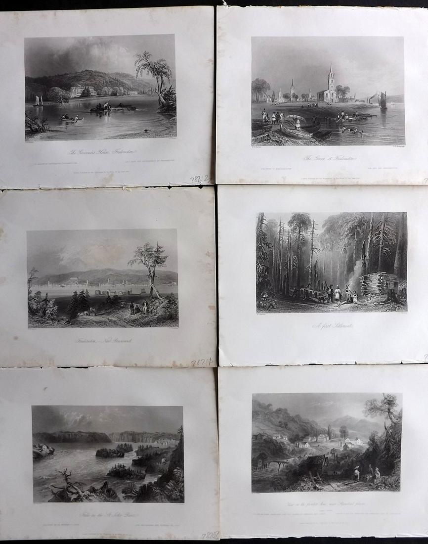 Bartlett Canada 1842 Lot of 6 Steel Engraved Views: Steel Engravings Published 1842 by George Virtue, London for "Canadian Scenery Illustrated..." by Nathaniel P. Willis. Illustrated by William H. Bartlett. Paper Size: 10.5 x 8 inch (27 x 21cm) Minor m