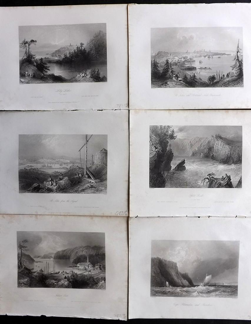 Bartlett Canada 1842 Lot of 6 Steel Engraved Views: Steel Engravings Published 1842 by George Virtue, London for "Canadian Scenery Illustrated..." by Nathaniel P. Willis. Illustrated by William H. Bartlett. Paper Size: 10.5 x 8 inch (27 x 21cm) Minor m