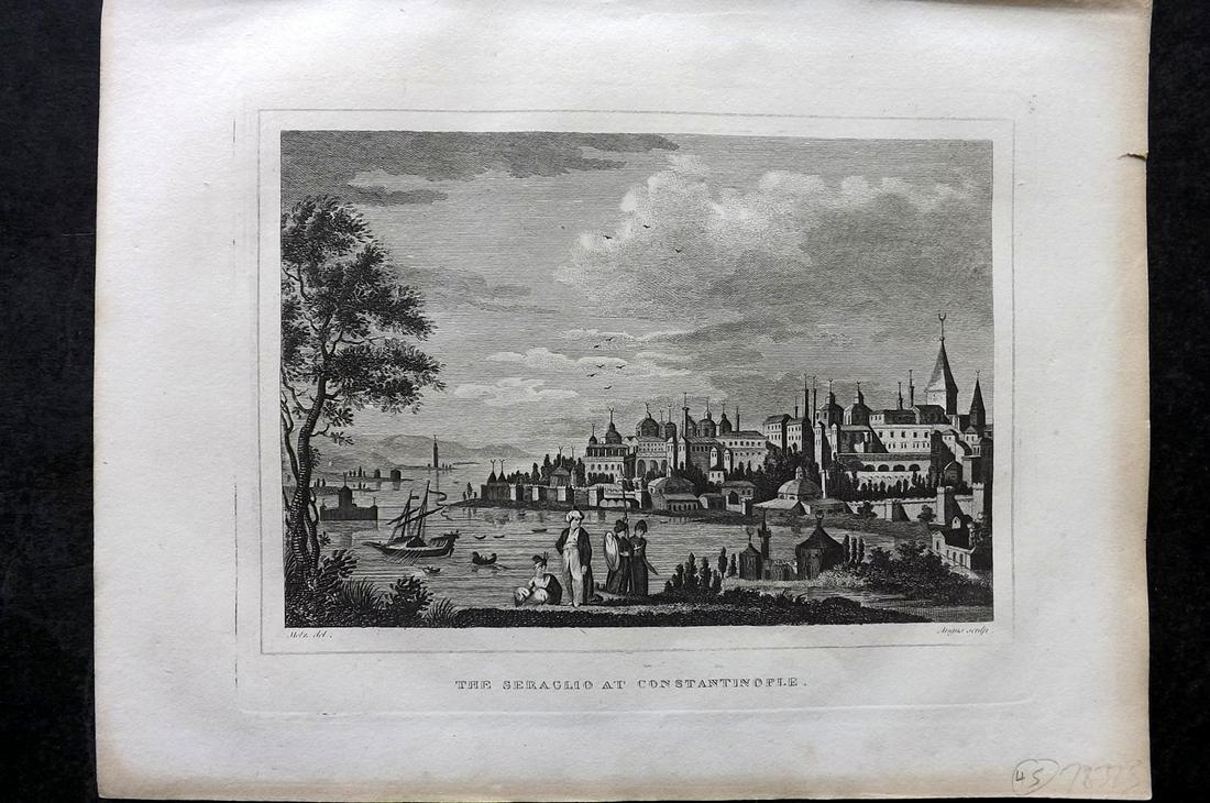 Kelly, Christopher 1836 Antique Print. Constantinople, Turkey (1 of 2)