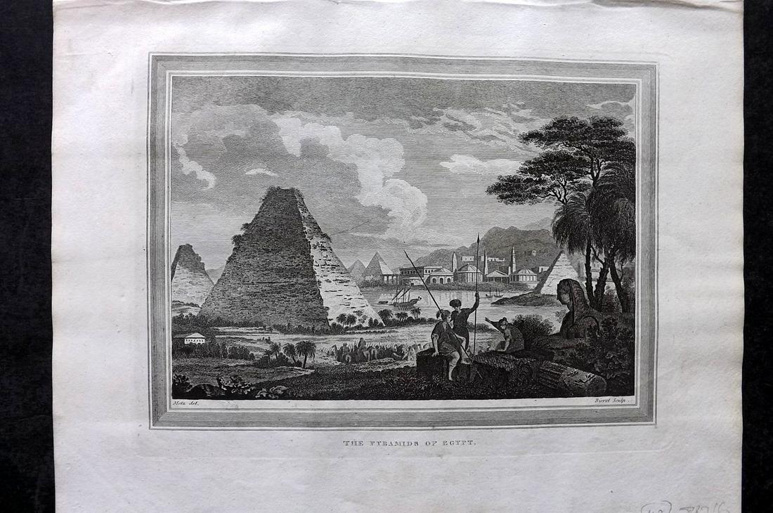 Kelly, Christopher 1836 Antique Print. Pyramids of Egypt (1 of 2)