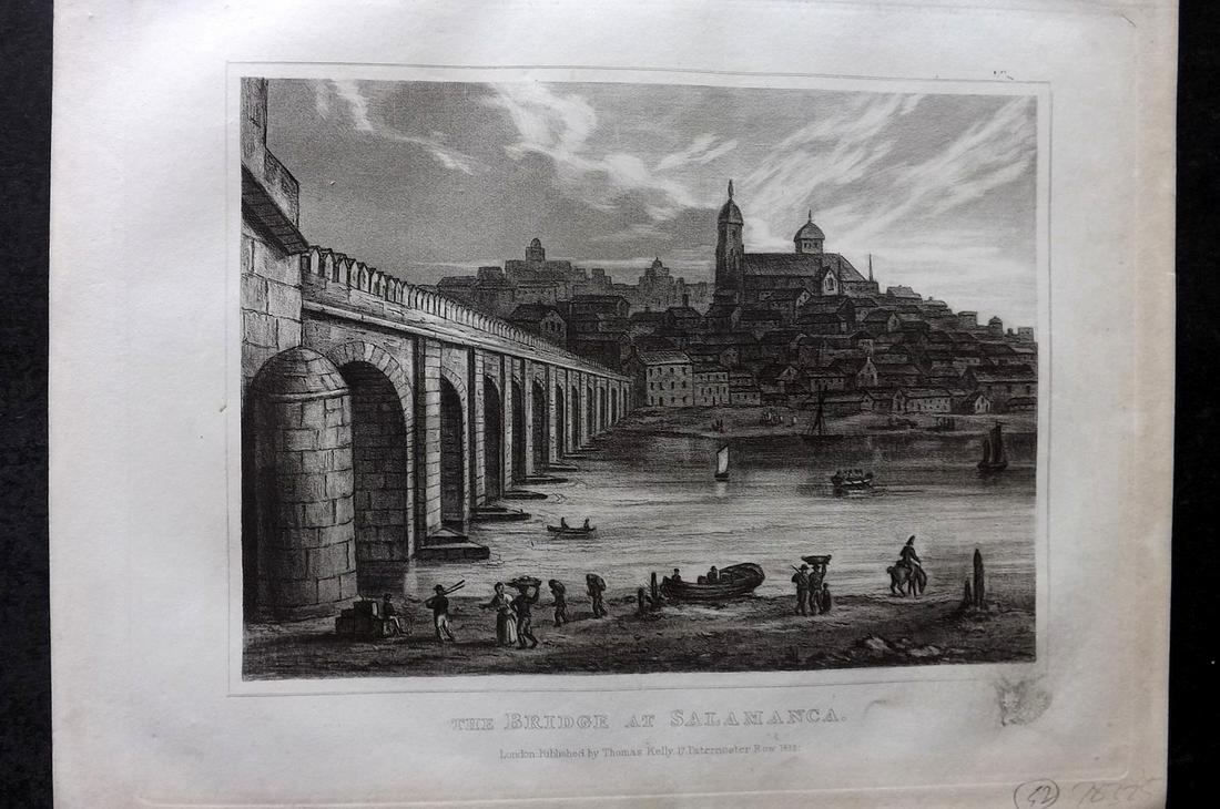 Kelly, Christopher 1836 Antique Print. Salamanca, Spain: Copper Plate Published 1836, London for "A New and Complete System of Universal Geography" by Christopher Kelly. Maps Engraved by Findlay, Wallis and others. Paper Size: 10.5 x 8 inch (27 x 20cm) Good