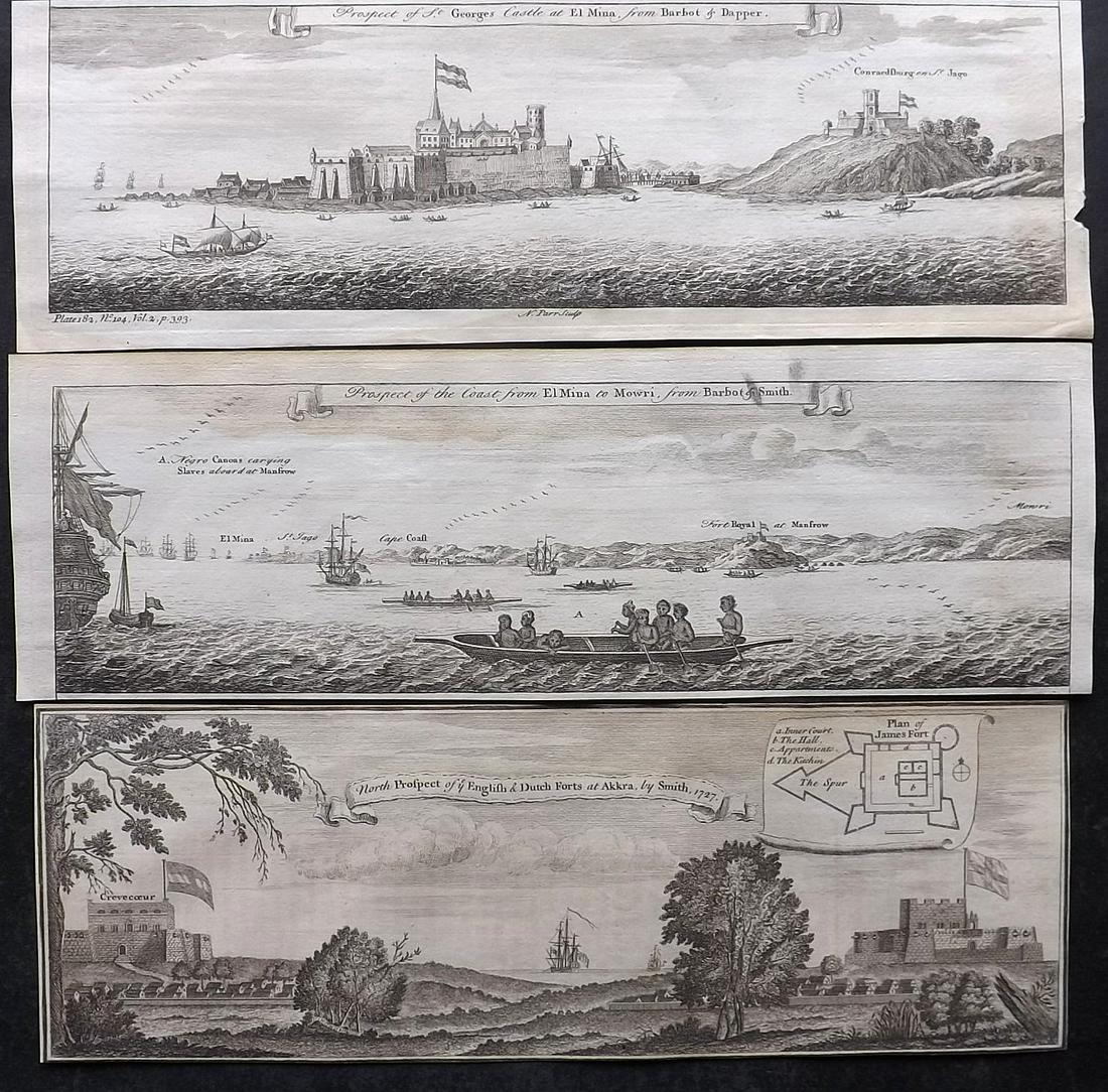 Salmon, Thomas 1753 Lot of 3 Prints. Ghana, Africa incl Slaves (1 of 2)