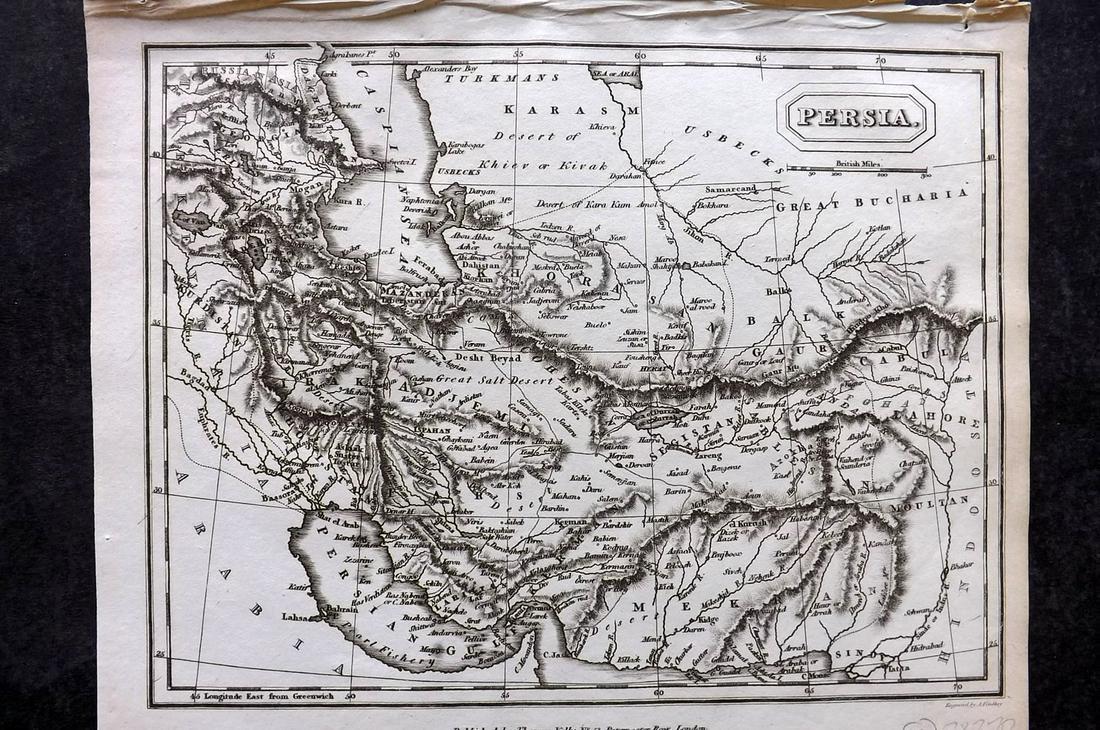 Kelly, Christopher 1836 Antique Map. Persia Iran (1 of 2)