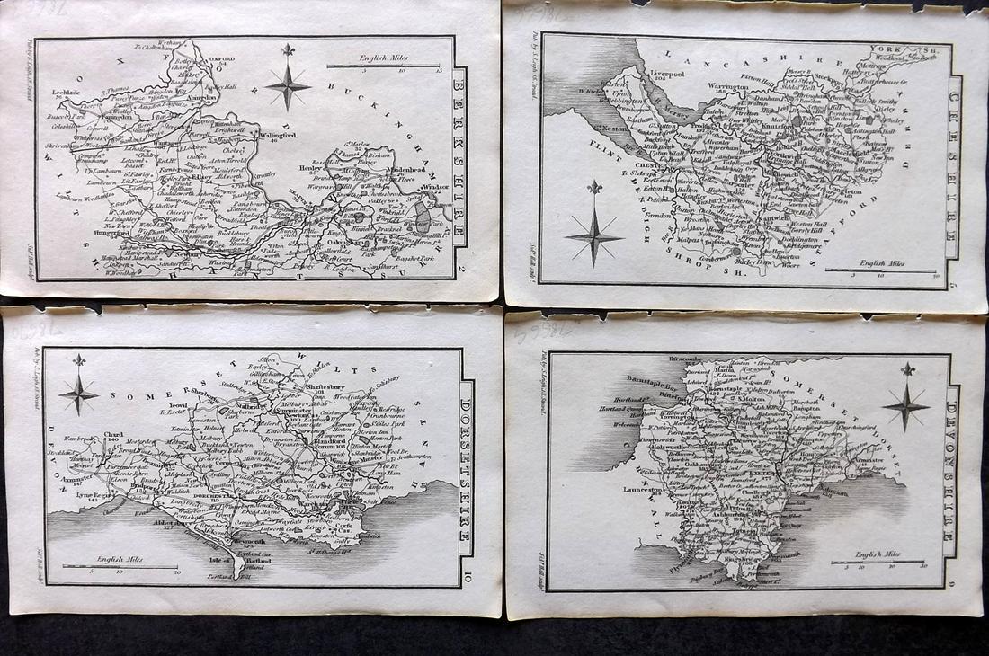 Leigh, Samuel 1826 Lot of 4 British County Maps (1 of 2)