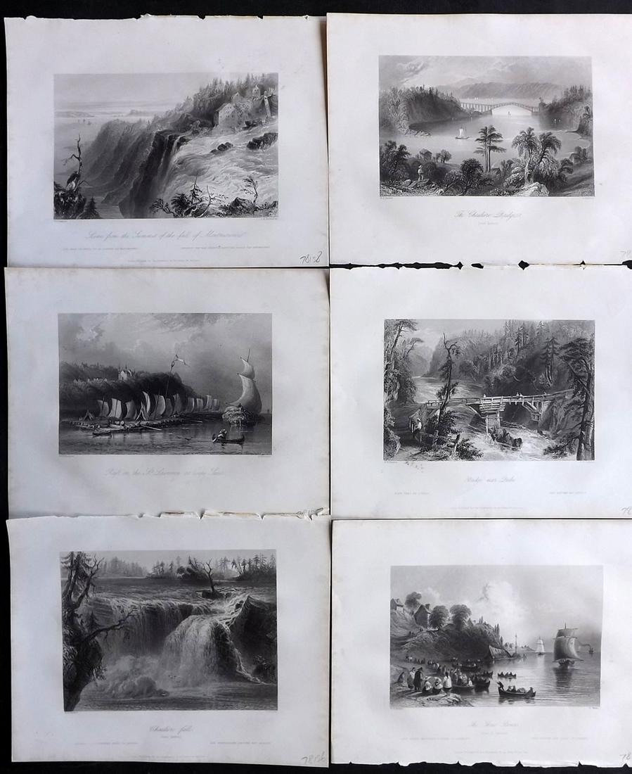 Bartlett Canada 1842 Lot of 6 Steel Engraved Views (1 of 2)