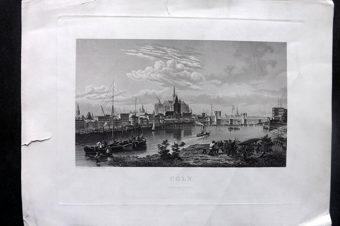 Foltz, Friedrich 1860 Folio Print. Cologne, Germany (1 of 2)