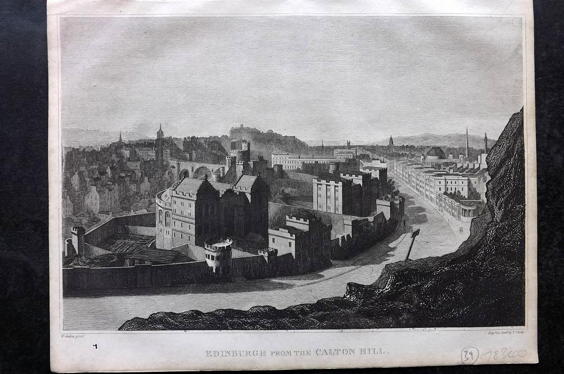 Kelly, Christopher 1836 Antique Print. Edinburgh, Scotland (1 of 2)