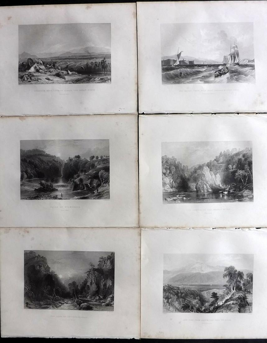 Scotland C1840 Lot of 6 Scottish Views by Allom/Bartlett: Steel Engravings Published C1840, London for "Caledonia Illustrated…" by William Beattie. Illustrated by William Bartlett, Thomas Allom and others. Paper Size: 10.5 x 8 inch (27 x 21cm) Minor margin