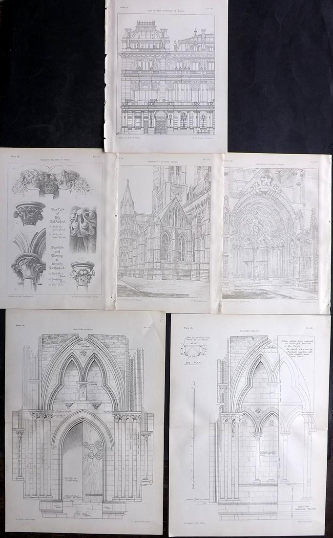 Spiers, Richard 1887 Lot of 6 Architectural Prints (1 of 2)