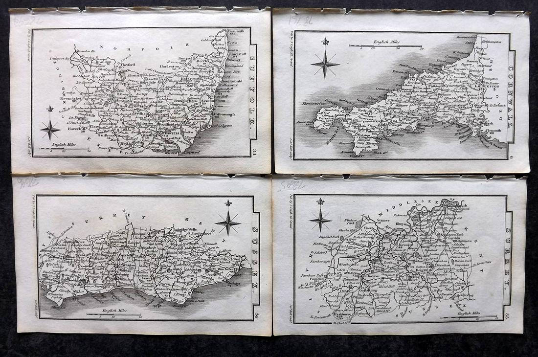Leigh, Samuel 1826 Lot of 4 British County Maps (1 of 2)