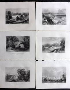 Scotland C1840 Lot of 6 Scottish Views by Allom/Bartlett: Steel Engravings Published C1840, London for "Caledonia Illustrated…" by William Beattie. Illustrated by William Bartlett, Thomas Allom and others. Paper Size: 10.5 x 8 inch (27 x 21cm) Good Conditi