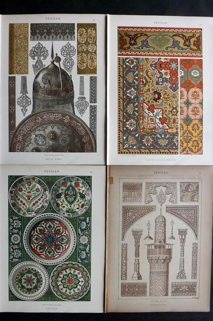 Dolmetsch, Heinrich 1898 Lot of 4 Folio Architecture Prints. Persian (1 of 2)