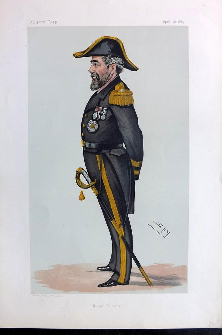 Vanity Fair Print 1883 Rear-Admiral Anthony Hiley-Hoskins, Naval (1 of 1)