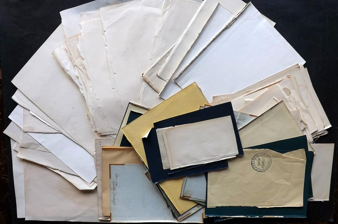 Old Paper, Bookbinding 19th Cent. Lot of 150 Sheets (1 of 3)