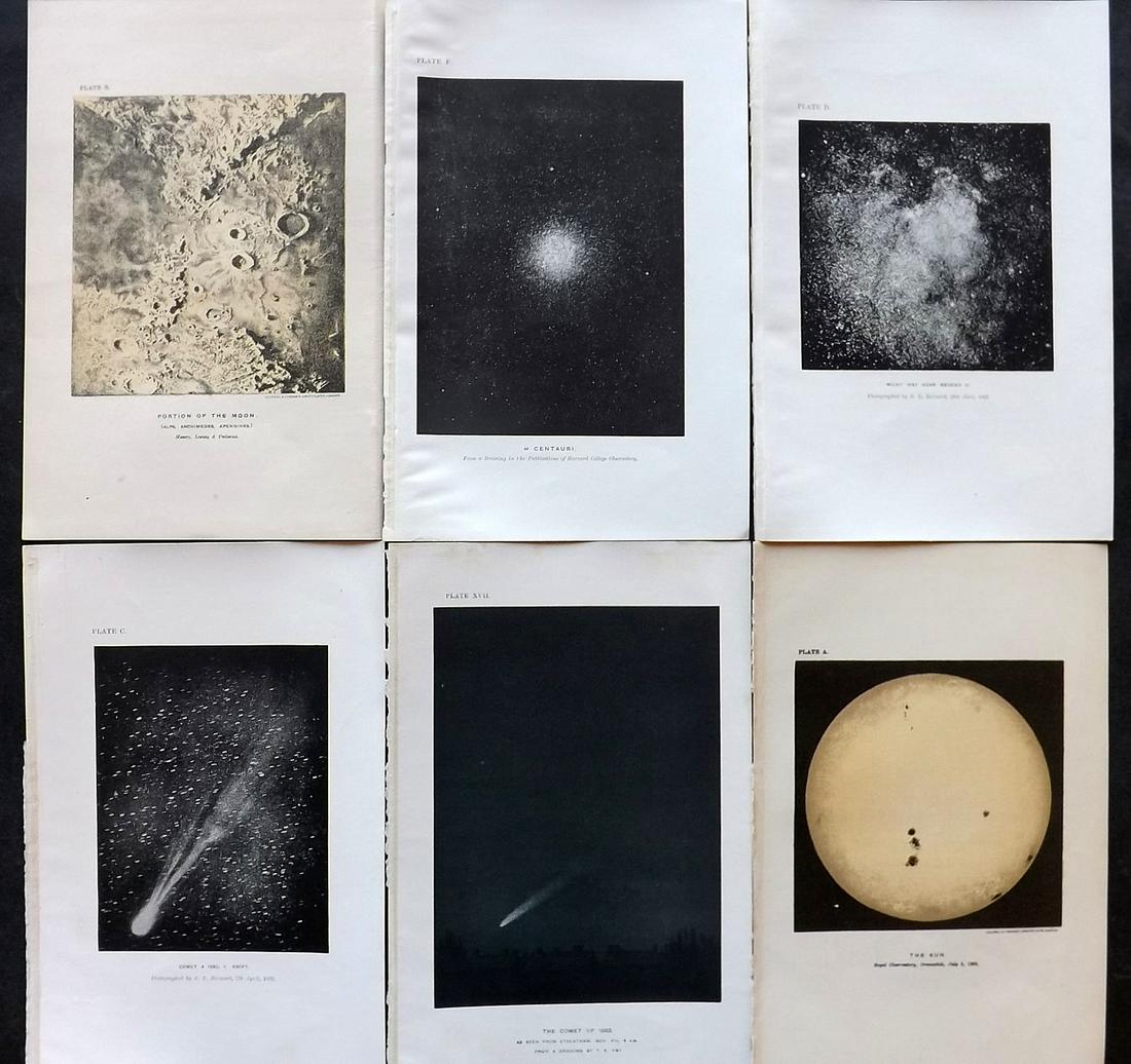 Ball, Robert C1900 Lot of 6 Astronomy Prints. Celestial: Lithographs Published C1900, London for "The Story of the Heavens" by Sir Robert Stawell Ball. Paper Size: 9 x 6 inch (23 x 15cm) Good condition