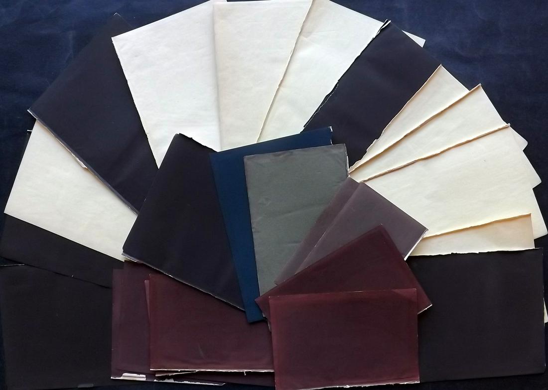 Old Paper, Bookbinding 19th Cent. Lot of 27 Colored Sheets (1 of 2)