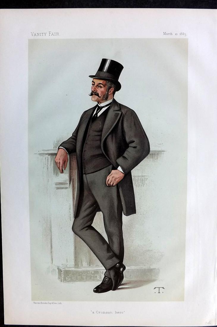Vanity Fair Print 1883 Maj-Gen Edwyn Sherard Burnaby, Crimea Military (1 of 1)
