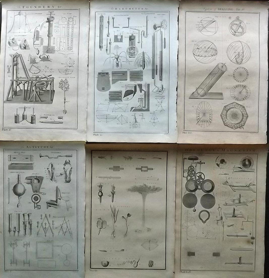 Howard, George 1796 Lot of 6 Science/Tech Prints: Copper Plates Published 1796, London for "The New Royal Encyclopaedia Londinensis" by George Selby Howard. Paper Size: 16.5 x 10 inch (42 x 26cm) Minor toning/staining in parts, otherwise fine