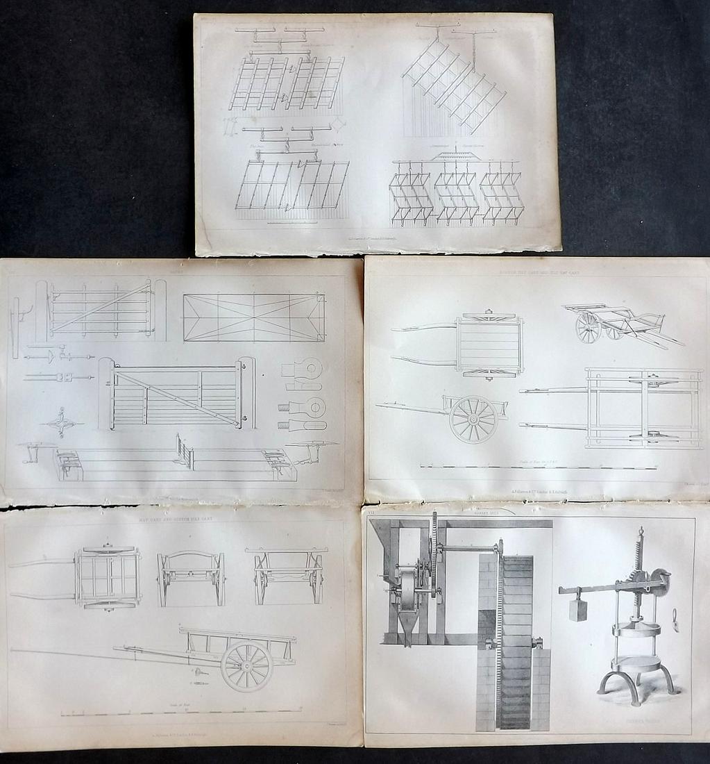 Wilson, John 1852 Lot of 5 Agriculture Farming Prints: Steel Engravings/Etchings Published 1851-52, London for "The Farmer's Dictionary…" Edited by John Wilson. Paper Size: 9.5 x 6.5 inch (25 x 16.5cm) Good Condition