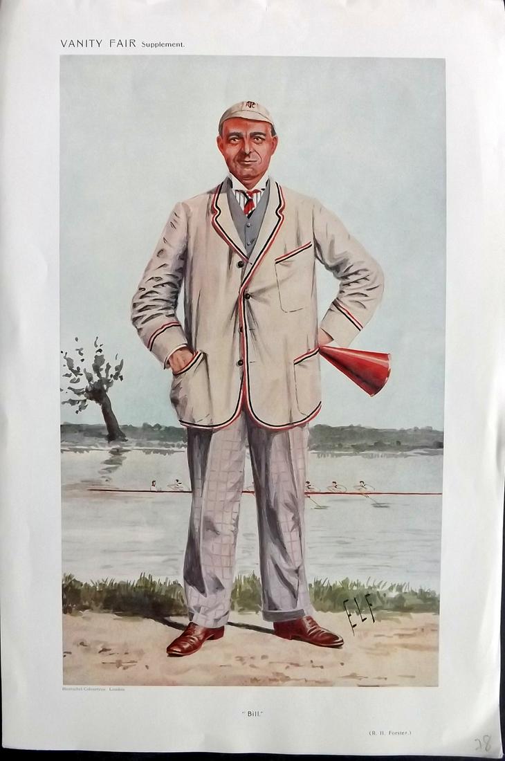 Vanity Fair Print 1910 Robert Henry Forster, Rowing (1 of 1)