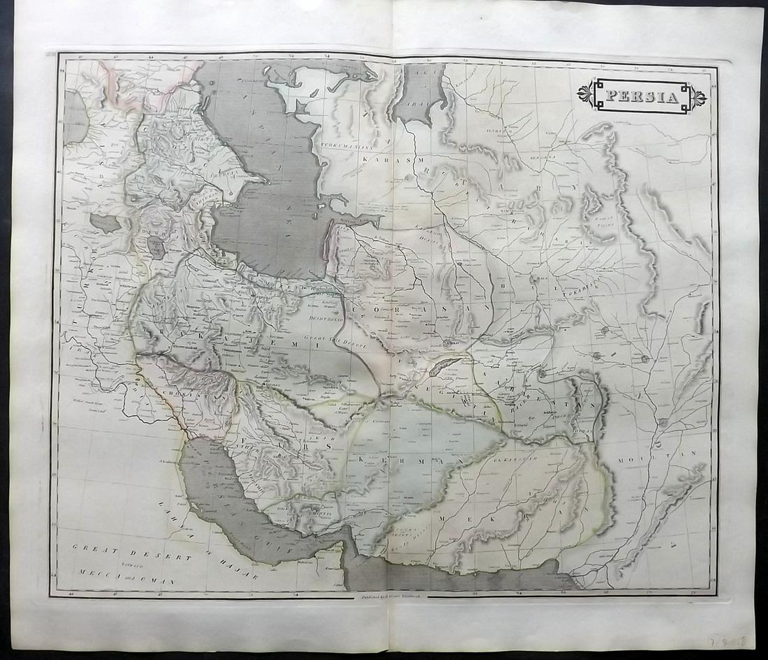 Lizars, Daniel 1831 LG Rare HC Map. Persia Iran (1 of 2)