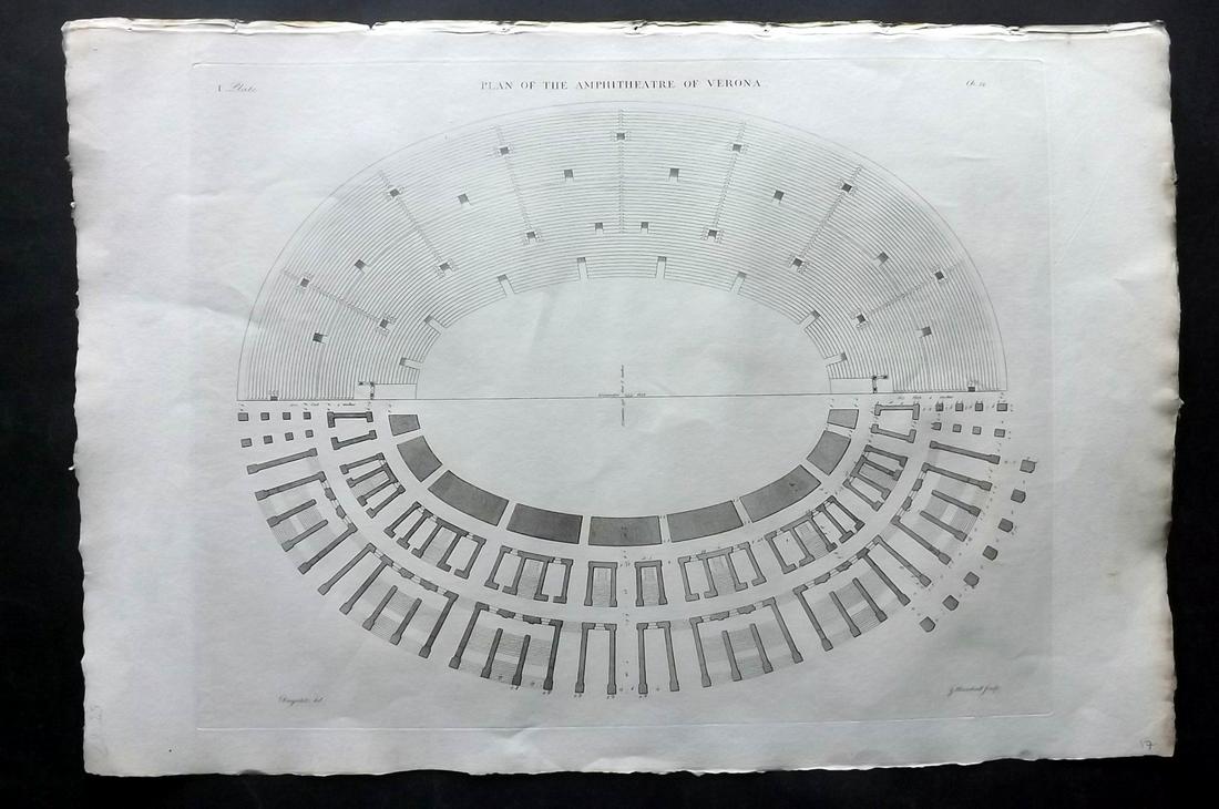Desgodetz, Antoine 1795 LG Rome Architecture Plan. Verona (1 of 2)