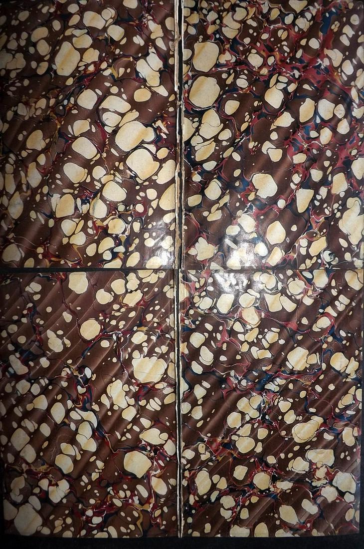 Old Paper, Bookbinding 19th Cent. Set of 4 Marble Endpapers, 8vo (1 of 2)