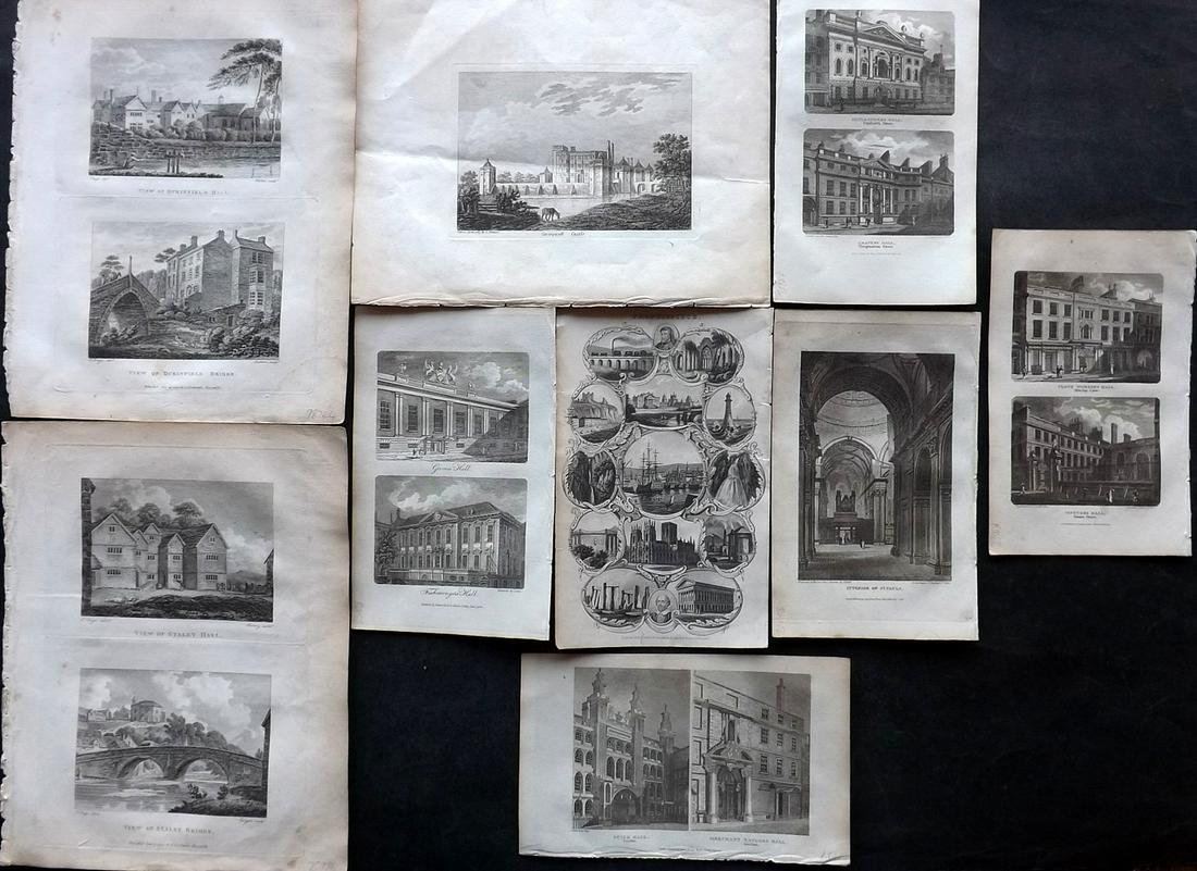 British Views 1785-C1840 Lot of 9 Antique Prints (1 of 2)