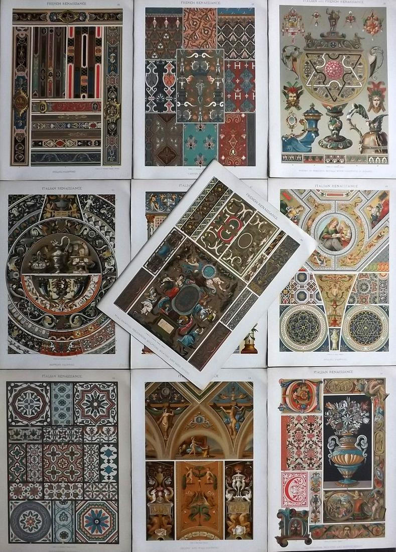 Dolmetsch, Heinrich 1898 Lot of 10 Folio Architecture Prints. Renaissance (1 of 6)