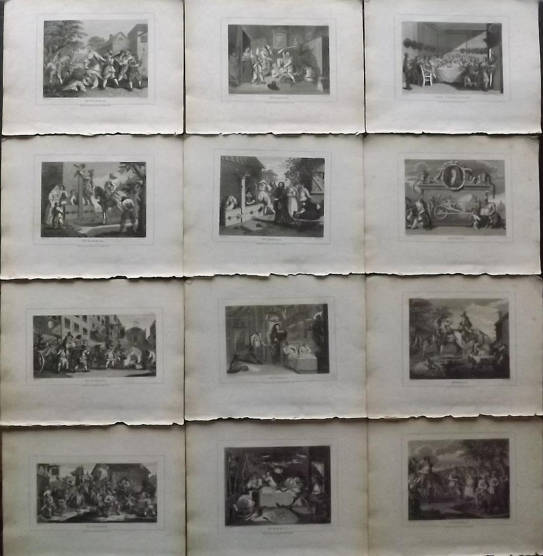 Hogarth, William 1808 Set of 12 Prints. Hudibras (1 of 2)