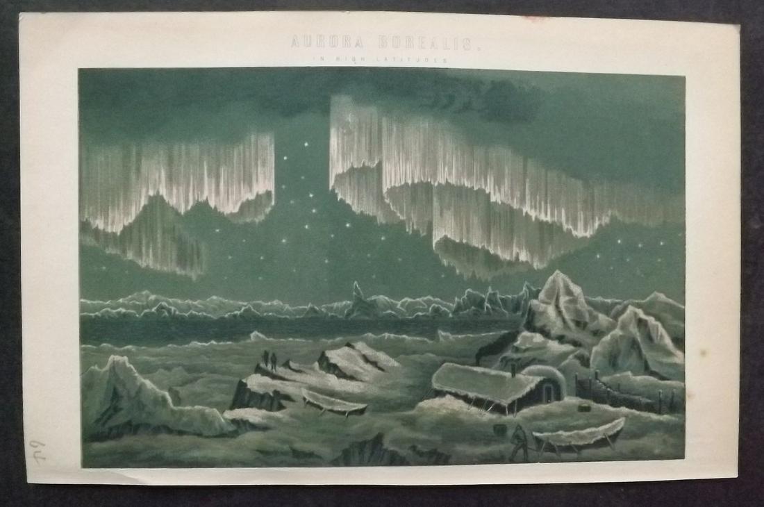 National Encyclopedia 1891 Print. Aurora Borealis (1 of 2)
