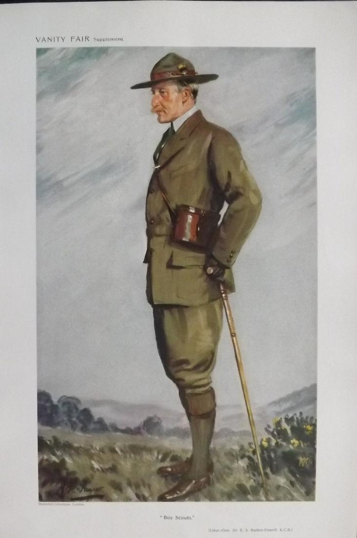 Vanity Fair Print 1911 Baden Powell, Boy Scouts (1 of 1)