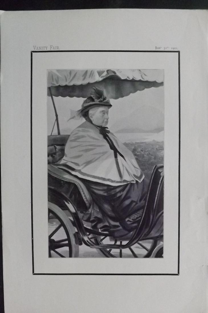 Vanity Fair Print 1901 Queen Victoria Memorium Plate (1 of 1)
