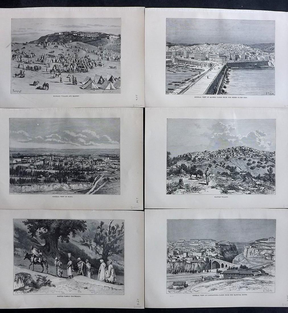 Reclus, Elisee C1880 Lot of 6 Prints. Algeria (1 of 2)