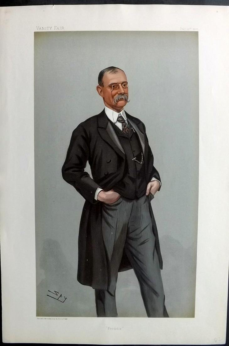 Vanity Fair Print 1900 Frederick Treves, Doctor: Chromolithograph Published 1869-1914, London for "Vanity Fair" Paper Size: 15 x 10 inch (38 x 25cm) Approx. Good Condition