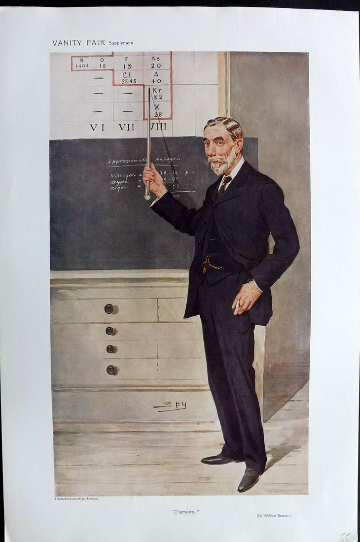 Vanity Fair Print 1908 William Ramsey, Science (1 of 1)