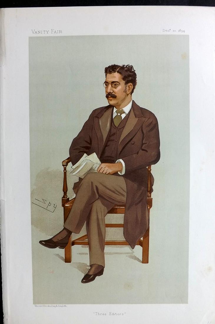 Vanity Fair Print 1894 Clement King Shorter, Newspaperman (1 of 1)