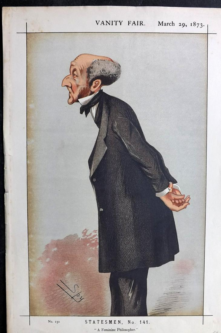 Vanity Fair Print 1873 John Stuart Mill, Literary (1 of 1)