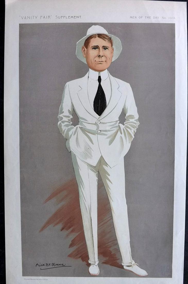 Vanity Fair Print 1912 Robert Loraine, Theater: Chromolithograph Published 1869-1914, London for "Vanity Fair" Paper Size: 15 x 9.5 inch (38 x 24cm) Approx. Very slightly trimmed margins. Good Condition