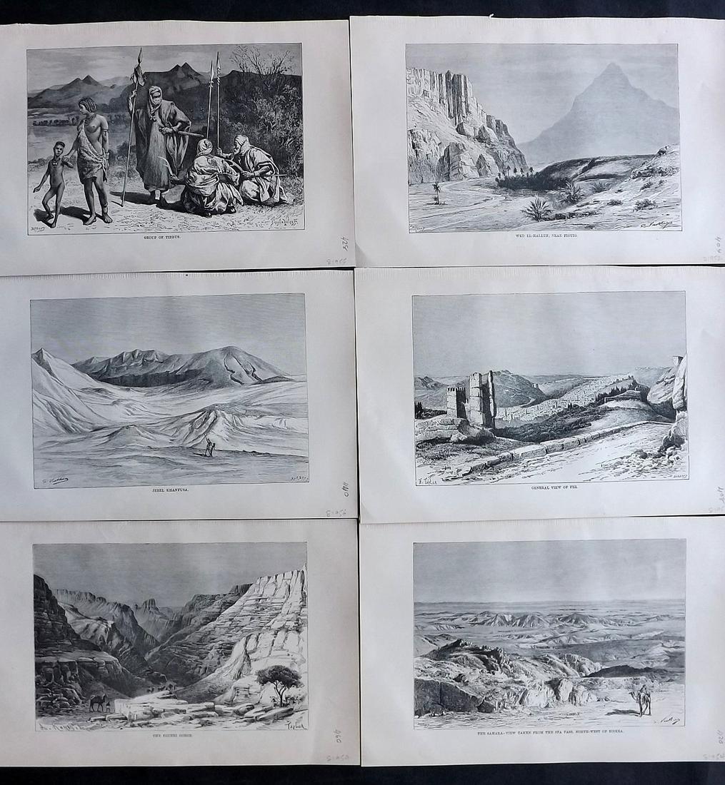 Reclus, Elisee C1880 Lot of 6 Prints. Algeria, Morocco, Libya (1 of 2)