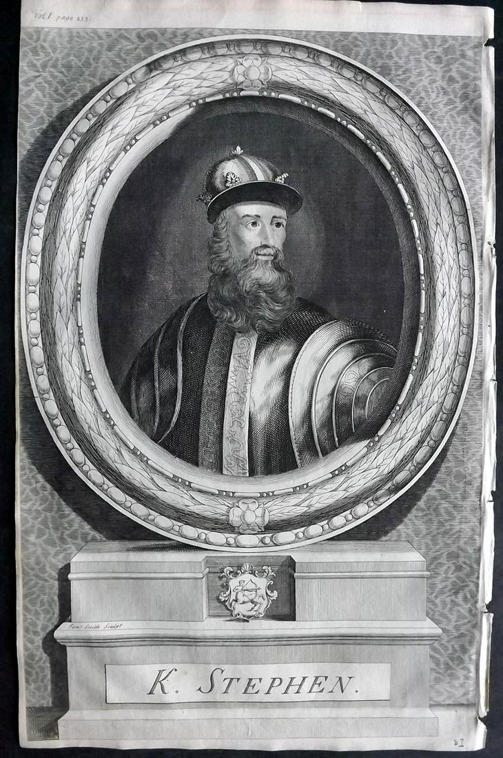 Rapin de Thoyras, Paul C1740 Folio Portrait. King Stephen (1 of 2)