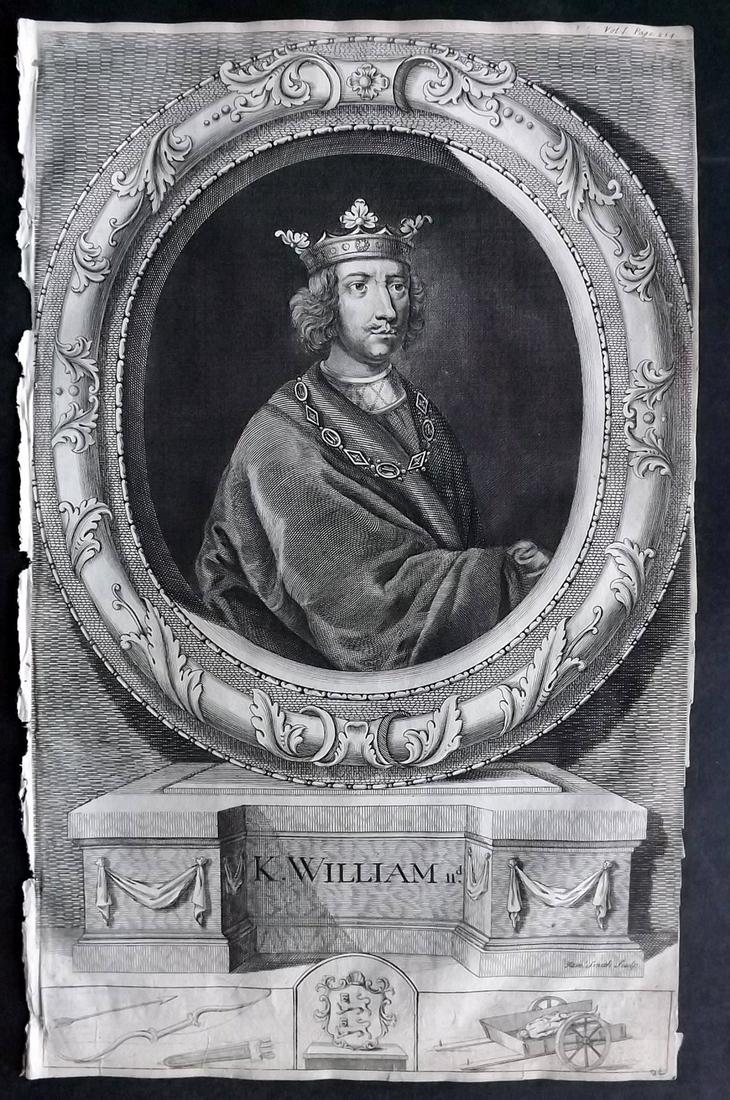 Rapin de Thoyras, Paul C1740 Folio Portrait. King William II (1 of 2)