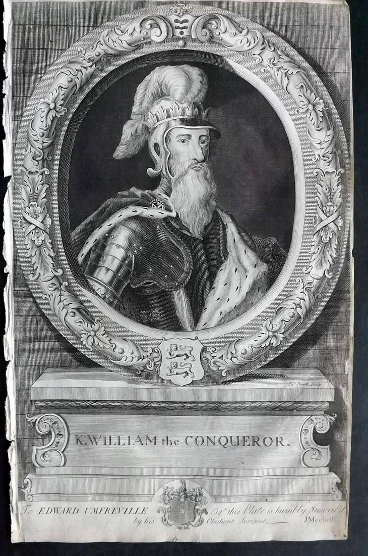 Rapin de Thoyras, Paul C1740 Folio Portrait. King William the Conqueror (1 of 2)