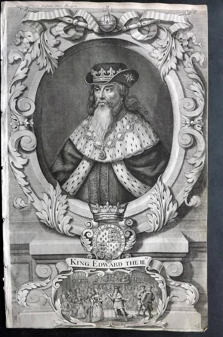 Rapin de Thoyras, Paul C1740 Folio Portrait. King Edward III (1 of 2)