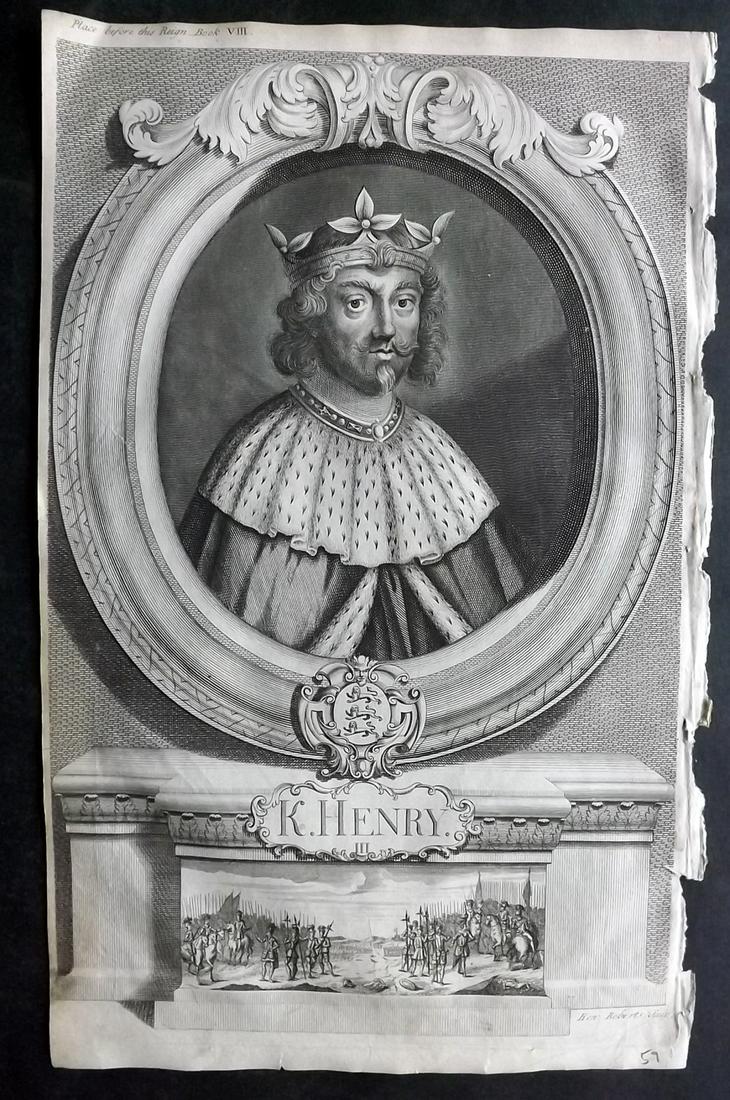 Rapin de Thoyras, Paul C1740 Folio Portrait. King Henry III (1 of 2)