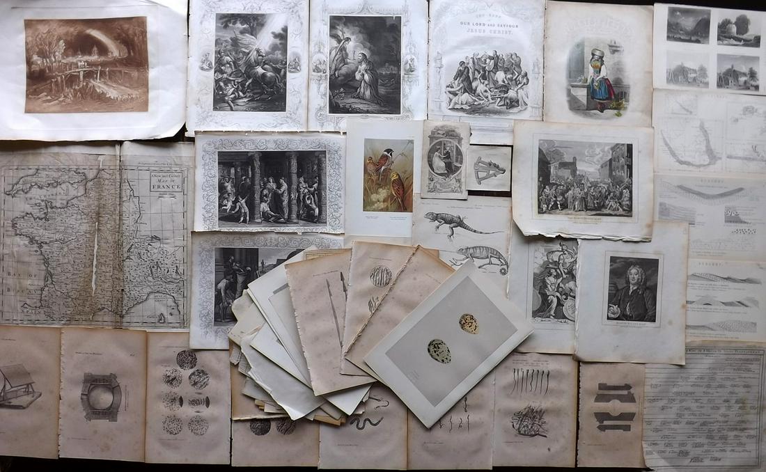 Mixed Prints 18th-19th Cent. Lot of 50 (1 of 8)