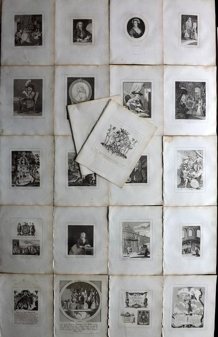 Hogarth, William 1813 Lot of 22 Antique Satire Prints (1 of 10)