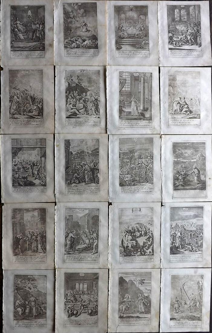 Fontaine, Nicolas 1711 Lot of 20 Antique Religious Prints (1 of 7)